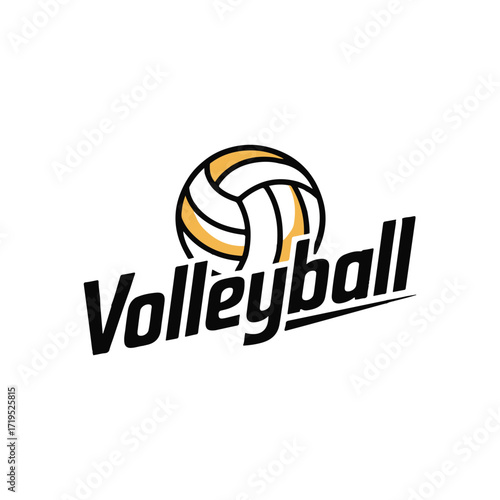 Vector art of volleyball logo with text