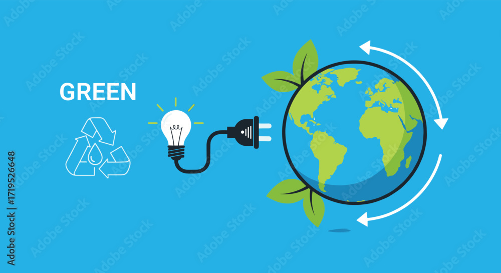 Naklejka premium Harnessing sustainable energy for a healthier planet through eco-friendly innovation.