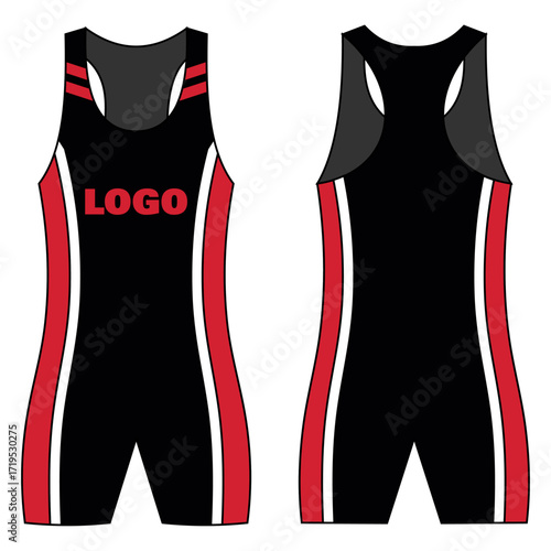 Men's wrestling singlet mockup editable template
