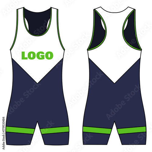 Men's wrestling singlet mockup editable template