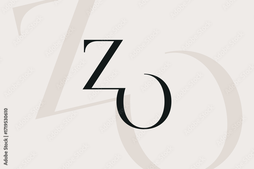 Fototapeta premium ZO or OZ letter logo icon design. Classic style luxury initials monogram.