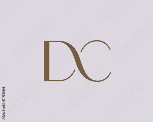DC letter logo icon design. Classic style luxury initials monogram.