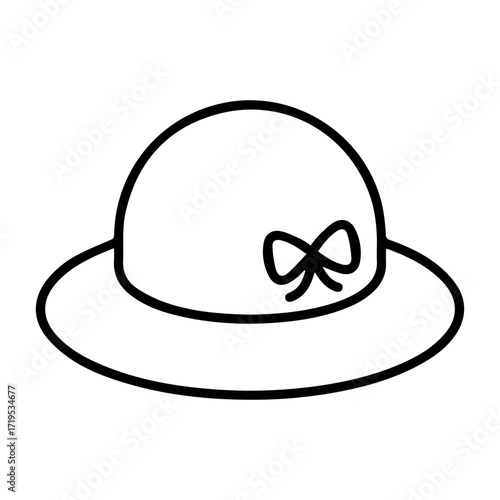 Hat with bow illustration