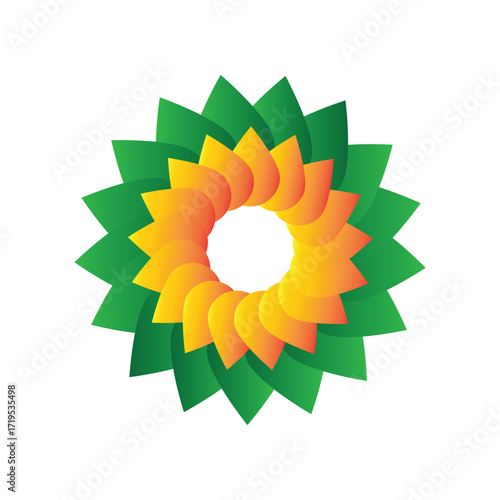 Sunburst Flower Mandala – 3D Sacred Geometry with Gradient Petals and Devotional Bloom