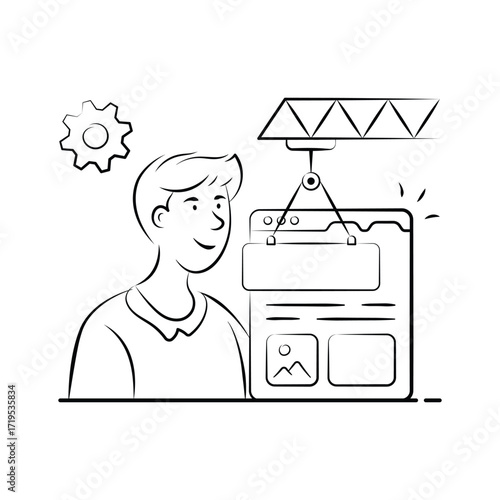 Creatively crafted amazing illustration of website maintenance