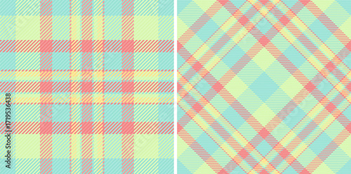 Two pastel plaid patterns. Ideal for textile design, backgrounds, or adding a touch of retro charm to your project. Versatile and eyecatching.