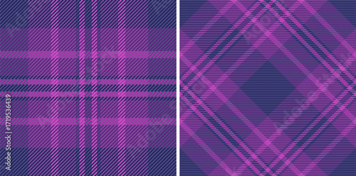 Textile tartan background of pattern plaid vector with a texture check fabric seamless. Set in night colors. English fashion trends for the season.