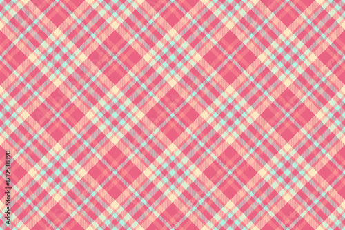Korean pattern vector texture, machinery background textile plaid. Filigree check seamless fabric tartan in red and light colors.