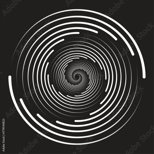 Spiral line pattern creating vortex motion effect