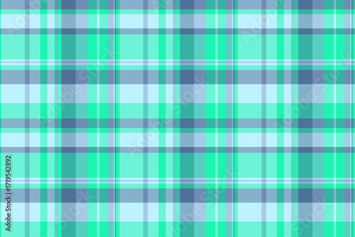 Tough seamless tartan vector, skirt texture plaid pattern. Commerce check background textile fabric in teal and light colors.