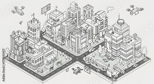 Modern Cityscape Diagram 