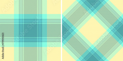 Textile pattern tartan of vector texture check with a seamless plaid background fabric. Set in light colors for uniform ideas for different professions.