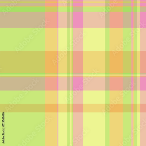 Ireland tartan textile pattern, quilted seamless check background. Straight vector plaid texture fabric in lime and yellow colors.