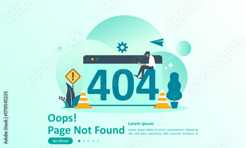 Website page not found digital error message graphic