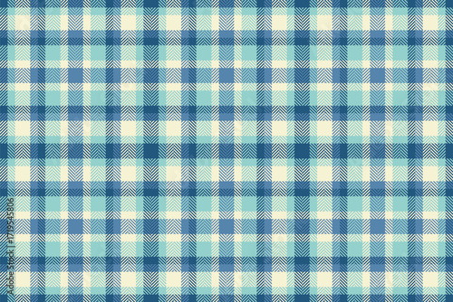 Minimal seamless textile background, december plaid pattern tartan. Poncho check texture vector fabric in light and cyan colors.
