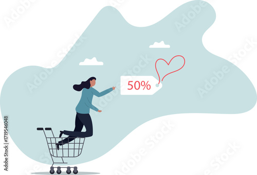 Sales discount online shopping, promotion or bargain retail purchase, e-commerce marketing or sales price tag.about a man and his life.