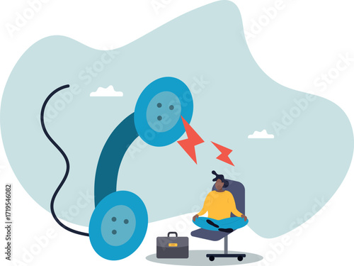 Job interview via phone call or conference meeting on telephone .about a man and his life.