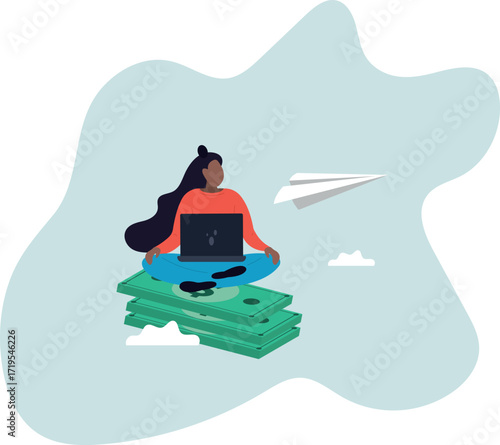 Online business making money, salary or multi income stream, side hustle or side gig earning, investment return.about a man and his life.
