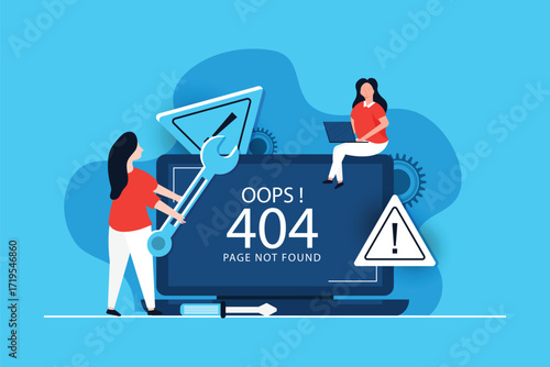 404 Page Not Found Error - Illustration