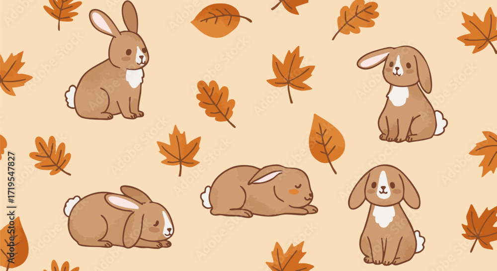 Obraz premium seamless pattern with autumn leaves