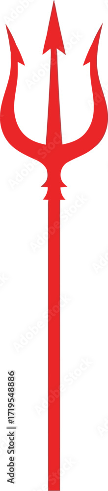 Obraz premium Satanic trident symbol of power evil weapon fierce devilish icon isolated object vector