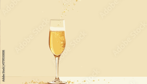 Sparkling Celebration Drink with Golden Bubbles