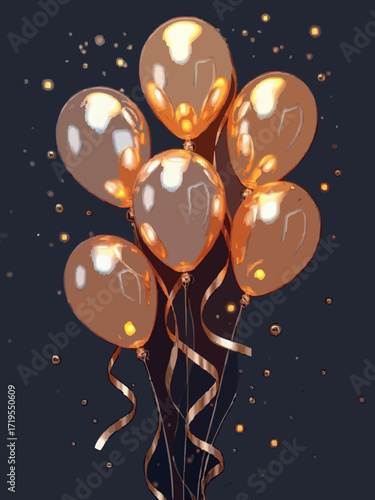 Elegant Golden Balloons for Festive Occasions