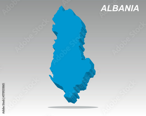 3D isometric vector map of Albania, a versatile graphic perfect for modern global, business, and travel themed presentations
