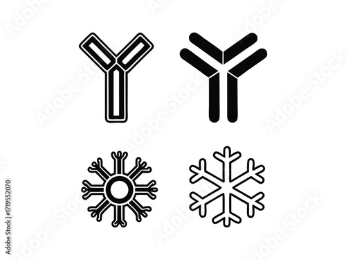 Antibody vector silhouette illustration isolated on white background