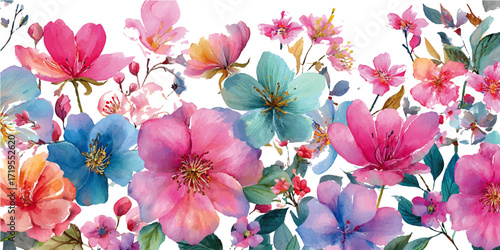 Flowers watercolor illustration.