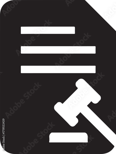 Silhouette of a court notice icon, ideal for legal, courtroom, and law-related design projects.