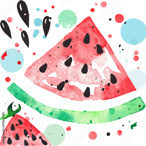 My Watercolor illustration, illustration sliced miracle fruit painting isolated on a white background, illustration, AI painting design, vector set, eps format design