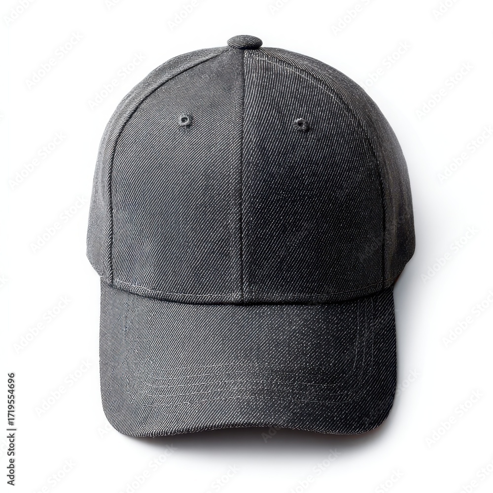 Naklejka premium Blank Black Baseball Cap on White Background