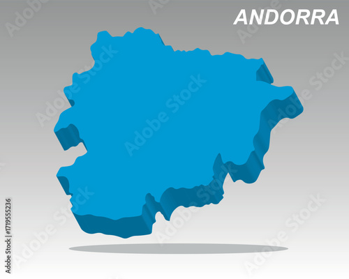 3D isometric vector map of Andorra, a modern, clean geography illustration. Perfect for high-traffic travel or business content related to Andorra; download this unique graphic of Andorra