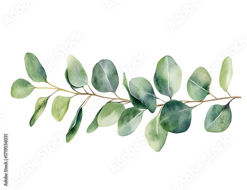 Watercolor blue eucalyptus frame, hand-painted leaves and berries, elegant border for invitations, cards, festive modern decor, contemporary winter nature background and stylish template

