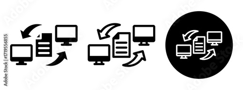 Data Sharing Icon Collection Glyph & Mixed Style