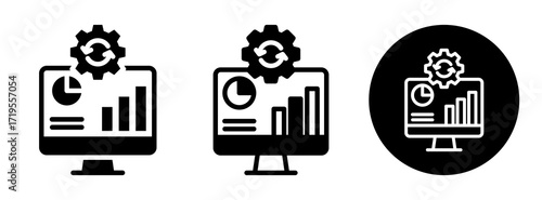 Online Analytic Processing Icon Collection Glyph & Mixed Style