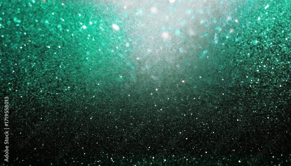Fototapeta premium green and white grainy background black dark green jade emerald teal mint agua white abstract background noise grain particle color gradient ombre shadow blurred shimmer glitter light