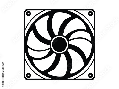 fan cooler icon silhouette vector illustration
