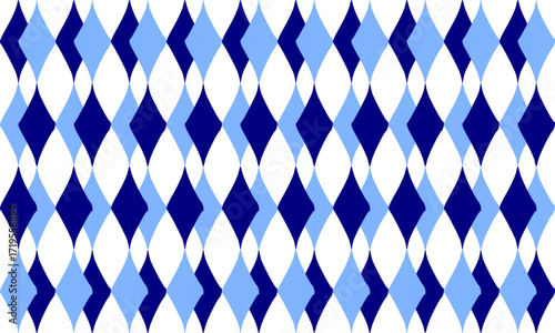two tone blue diamond overlap checkerboard repeat pattern, replete image, design for fabric printing