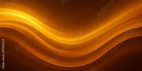 Abstract orange vector illustration with flowing light and a bright, fiery wave pattern