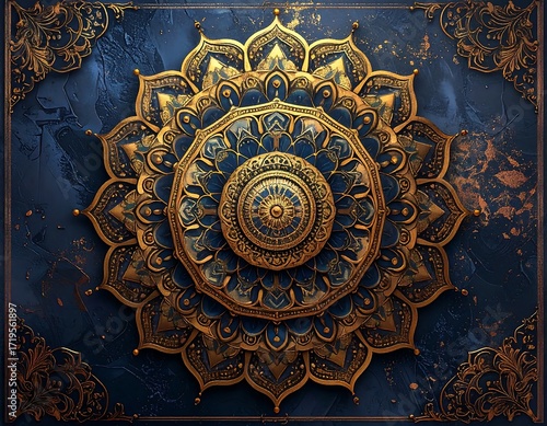 Luxurious mandala on dark background