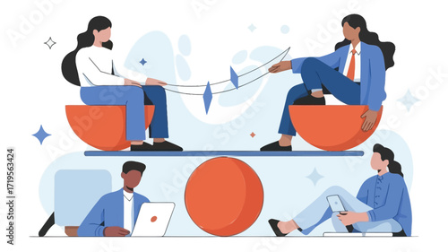 Balancing business and personal life with digital tools for harmony in corporate workspace and