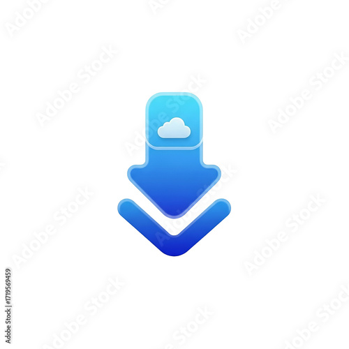 Download cloud storage icon vector illustration graphic design concept cloud download arrow cloud icon on transparent background