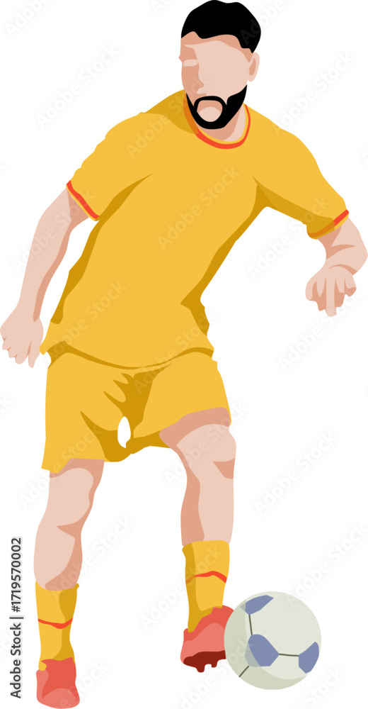 Fototapeta premium Vector Illustration of a Soccer Player in Motion