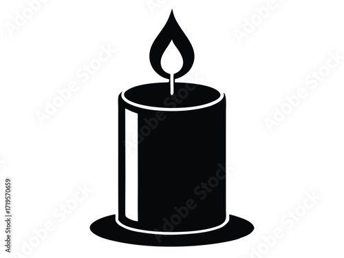 candle silhouette icon design on white background