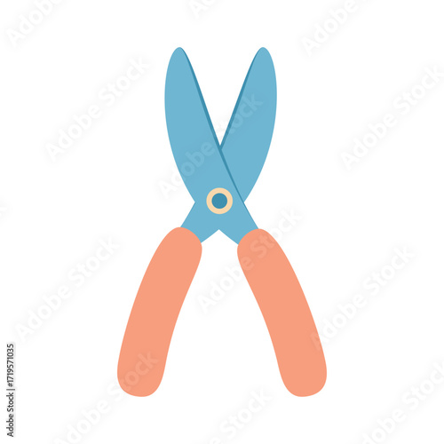 secateurs isolated on white, flat style