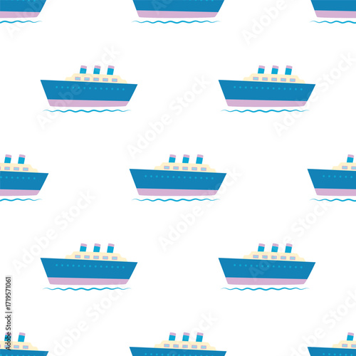 ocean ship seamless pattern