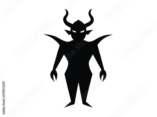 devil silhouette icon design on white background