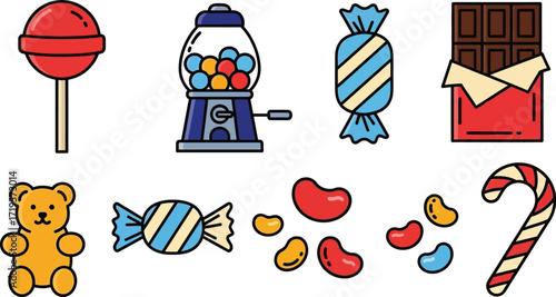 A delightful collection of colorful candies and sweets for a joyful treat